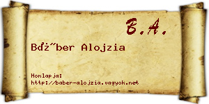Báber Alojzia névjegykártya